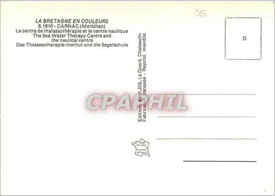 Carnac — widok z powietrza — Wydawnictwo Sztuki JOS, Le Doaré — Rewers