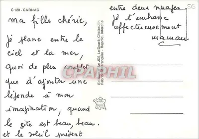 Legenda Carnaca — Carnac, Bretania — Wydawca Art JOS, Le Doaré — Rewers