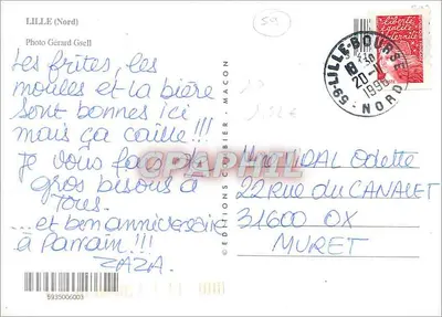 Lille — Stacja kolejowa Lille - Stacja kolejowa Lille - Stacja kolejowa Lille — Wydawnictwo Combier, nr 5935006003 — Rewers