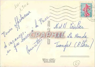 Orne N°61 — Panoramische ansichtkaart met gedetailleerde kaart — Edities Gaby — Achterkant