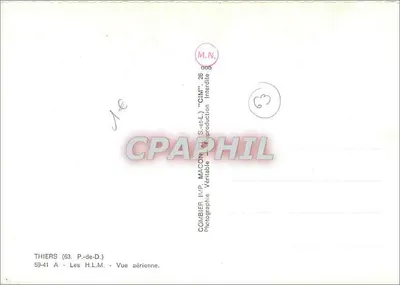 Thiers (63) - H.L.M. - Widok z lotu — Coumbier Imp. Macon — Rewers