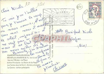 Camping Pavillon Royal — Biarritz — editor L. Chatagnéau — Verso