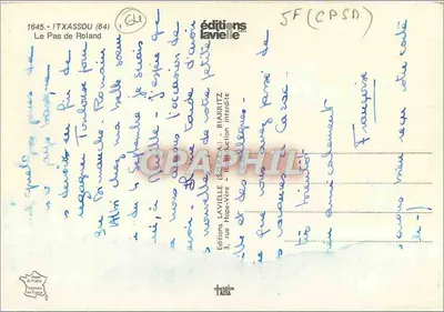 Passo de Roland — Rocha natural formando arco — Edições Lavielle — Verso