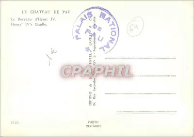 El Berceau de Enrique IV — Castillo de Pau — Ediciones Lavelle & Estel — Reverso