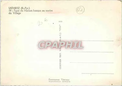 Ustaritz (B.-Pyr.) — Typ domu baszkorskiego w centrum Wsi — Comier (S.-et-L.) — Rewers