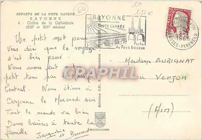 Cloître da Catedral — Bayonne — Éditions Diplôme — Verso