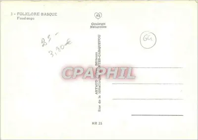 Fandango — taniec baszkaski — Artaud, Éditeurs de la Métallurgie, Nantes — Rewers
