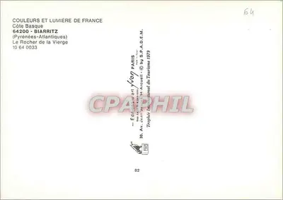 Roccia della Vergine — Biarritz, Costa Basca — Edizioni du Art, Parigi — Verso