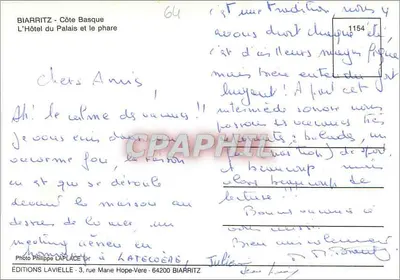 Biarritz - Costa Basca — L'Hotel du Palais e la torre — Edizioni Laville — Verso