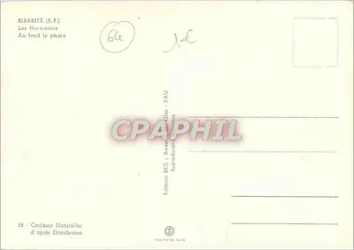 Biarritz (B.P.) — De Zonnebloemen — In de verte de lantaarn — Uitgaven REX - Aven d'Les-Lilas - PAU — Achterkant