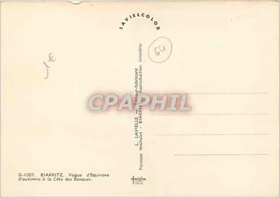 Biarritz — Zonnewende golf — L. Lavieille, serie G-1007 — Achterkant