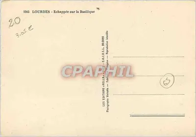 Lourdes — Widok na Bazylikę — Wydawnictwo Rella — Rewers