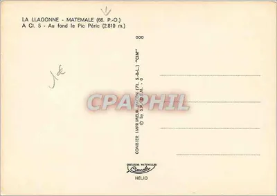 Col da Quillane — altitude 1.714 m — Combier Imprimeur — Verso