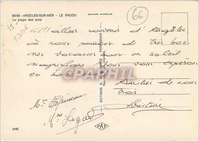 Argelès-sur-Mer — A Praia dos Pinheiros — Edições S. A. PAP — Verso