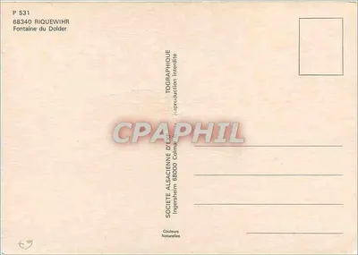 Riquewihr — Fontaine du Dolder — Société Alsacienne d'Exographique — Rewers