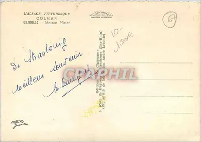 Cigogne — Colmar — Wydawnictwo Alsac Pittoresque — Rewers