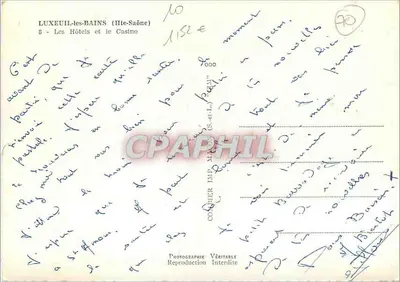 LUXEUIL-les-BAINS (Hte-Saône) — Os Hotéis e o Cassino — Fotografia Verdadeira Proibida — Verso