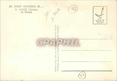 Mayet (Sarthe) — A Piscina — Lapie Service Aérien — Verso