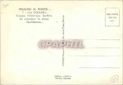 Folclore da França — Grupo Folclórico Sarthois « La Gouline » — Edições Gaby — Verso