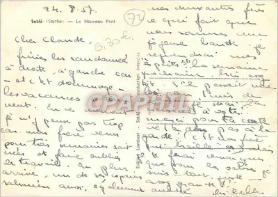 Sablé (Sarthe) — O Novo Ponte — Edição Lambert — Verso