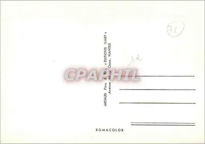 Jardim florido em Le Mans — cartão postal humorístico com texto impresso — Edições Artaud & Gaby, Nantes — Verso