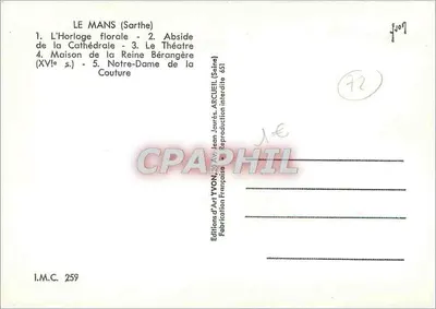 ले मैंस — पैनोरमिक दृश्य — एडिशन डी आर्ट यवॉन, संख्या 259 — पीछे