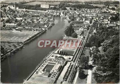 SABLE-sur-SARTE — vista aérea da cidade e do rio Sarthe — Edições GABY