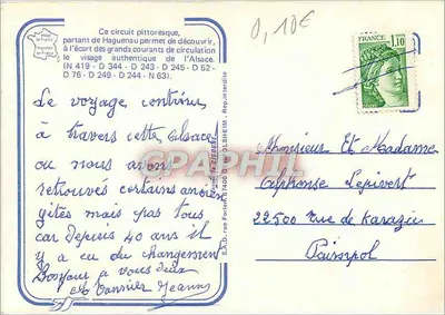 Trasa wsi pittoreskich — Alzacja — wydawca S.A.D. (Haguenau) — Rewers