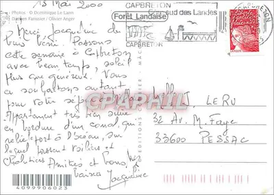 Les Landes — Floresta Landaise — Edições Goblier — Verso