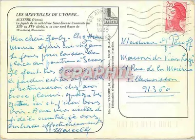 Auxerre (Yonne) — fasada katedry Świętego Etienne — Éditions Valoire — Rewers