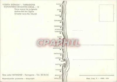 Klasztor Santes Creus — Nawa główna kościoła — Foto color Raymond, Tarragone — Rewers