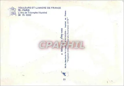 Boog van Triomf — verlicht 's nachts — Éditions S.P.A.D.E.M. n° 36 75 0352 — Achterkant