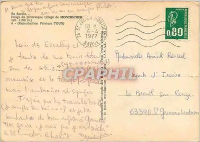 Zamieczony wioska — Montricher (Savoie) — Toun — Rewers