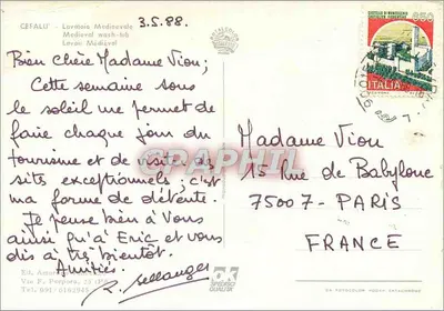 Mediewny basen do prania w Cefalù — Éd. Amoroso, Via F. Porpora, 25 (PA) — Rewers