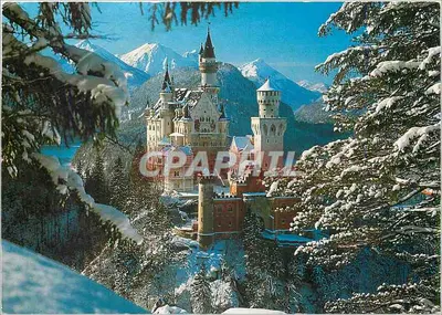 Castelo de Neuschwanstein — vista invernal — editor desconhecido, número de série não visível
