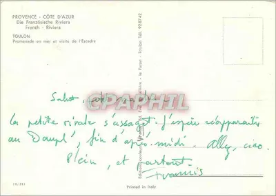 Toulon — Spacer po morzu i wizyta u Eskadry — Wydawnictwo W. Faron, Toulon — Rewers