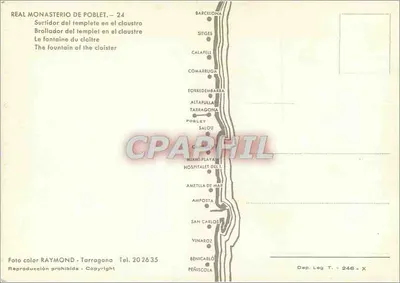 Fonte do claustro — Mosteiro Real de Poblet — Editor Raymond, Tarragone — Verso