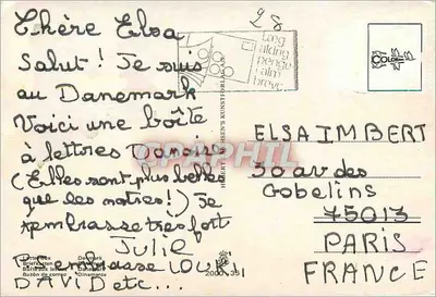 Casella postale rossa — Danimarca — editore HERTZ ANDERSEN'S KUNSTFORLAG — Verso