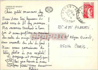 Estrada nevada — paisagem invernal — Impressor Combier, n° 0435 — Verso