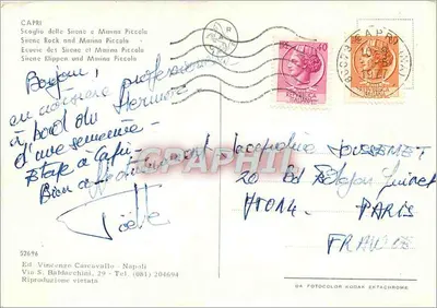 Capri — Scoglio delle Sirene i Marina Piccola — Wyd. Vincenzo Carevallo, Neapol — Rewers