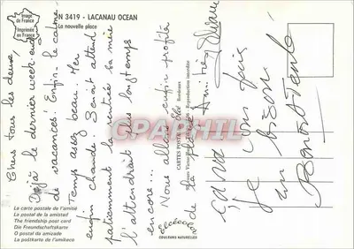 Lacanau - A nova praça — editor Elcie, n° 3419 — Verso