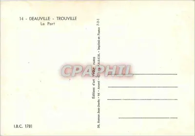 Deauville — Il Porto — Editions d'art Jean-Jaurès — Verso