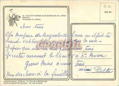 Bagnolles-de-l'Orne — Promenade in een wagen — Artaud Frères — Achterkant