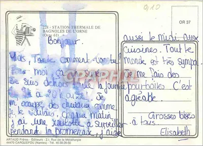 Bagnolles de l'Orne — Station thermale — Artaud Frères — Verso