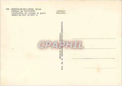 Kasteel van Couterne — Bagnoles-de-l'Orne — uitgever Gaby — Achterkant