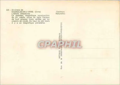 Castelo de Lassay — Mayenne — editor ARTAUD Frères — Verso