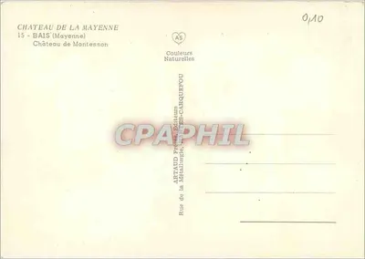 Castelo de La Mayenne — 15 - BAIS (Mayenne) — Artaud, Printemps-Carquefou — Verso