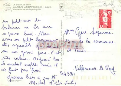 Balaruc-les-Bains — vista aérea — Edições 100 Villeurbane — Verso