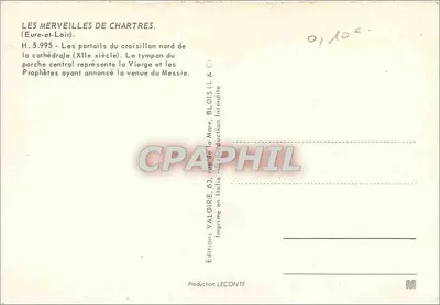 Chartres — Katedra — Portale północnego przejścia — Tympany z Prorokami — Rewers