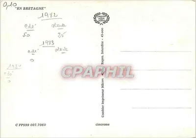 Fontes da BRETAGNE — Coleção de fontes antigas — Editor: Combier Imprimeur Mâcon — Verso